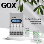 GOX 1.2V AAA OR AA Rechargeable Battery With Smart LCD Charger