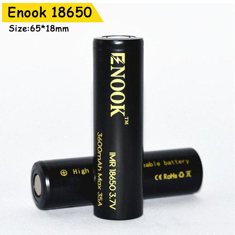 Enook 3.7V 18650 3600mah Rechargeable Battery