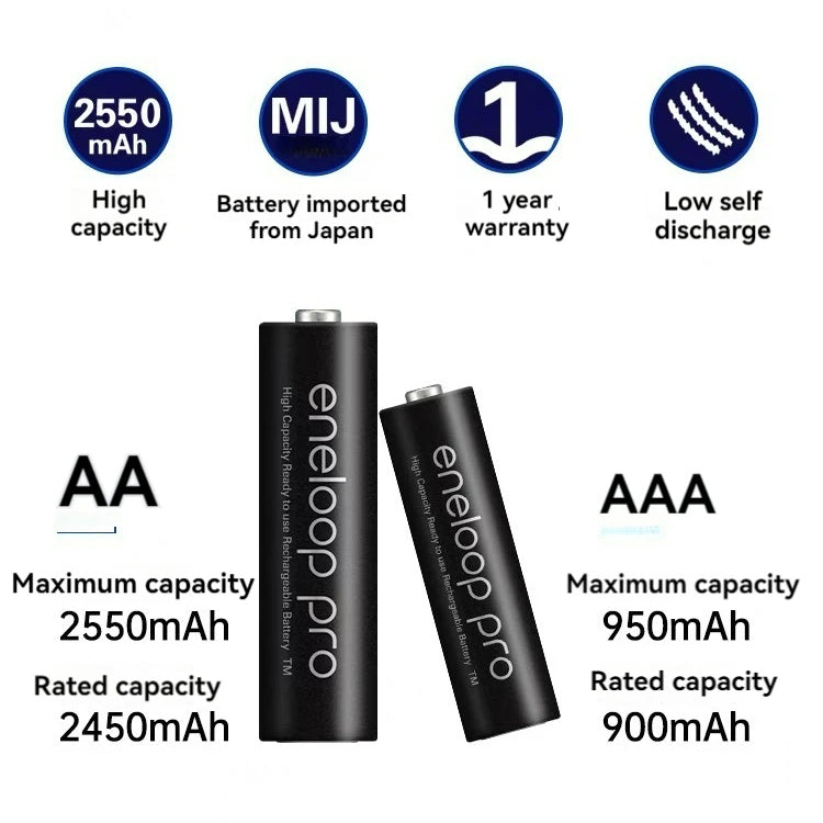 Panasonic Eneloop Pro 1.2V AA 2550mah And AAA 850mah Rechargeable Batteries