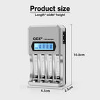 GOX 1.2V AAA OR AA Rechargeable Battery With Smart LCD Charger