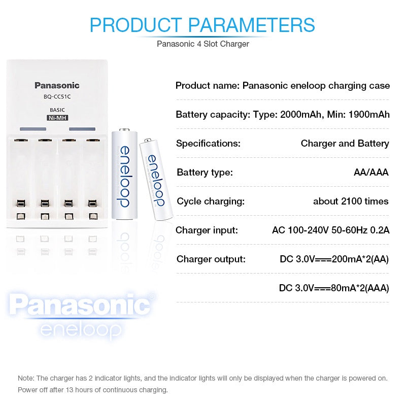 Panasonic Eneloop AA  And AAA HI-MH OR HI-CD Rechargeable Batteries Charger