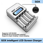 GOX 1.2V AAA OR AA Rechargeable Battery With Smart LCD Charger