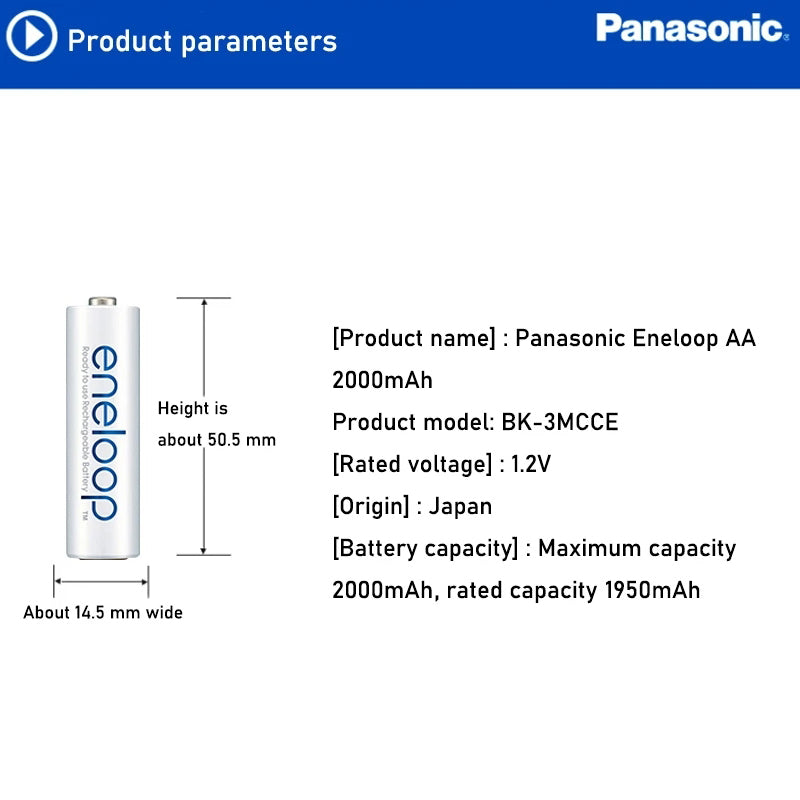 Panasonic Eneloop 1.2V AA 2000mah And AAA 800mah Rechargeable Batteries